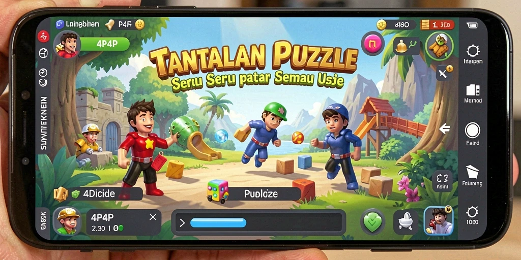 Tampilan gameplay menarik dari 4P4P dengan berbagai level puzzle.