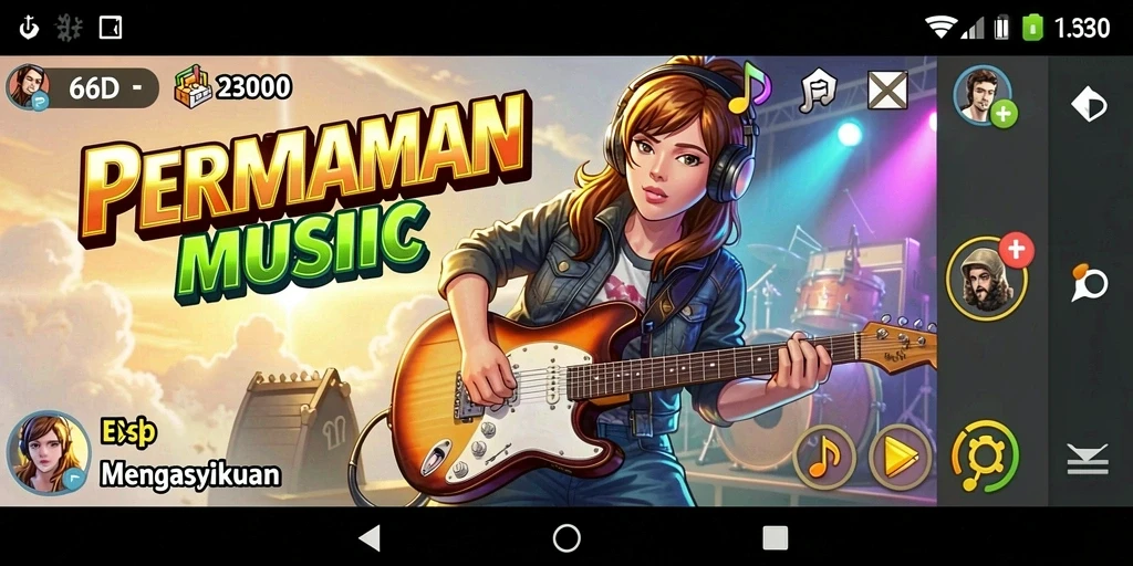 Tampilan gameplay yang seru dan interaktif dalam 66D.
