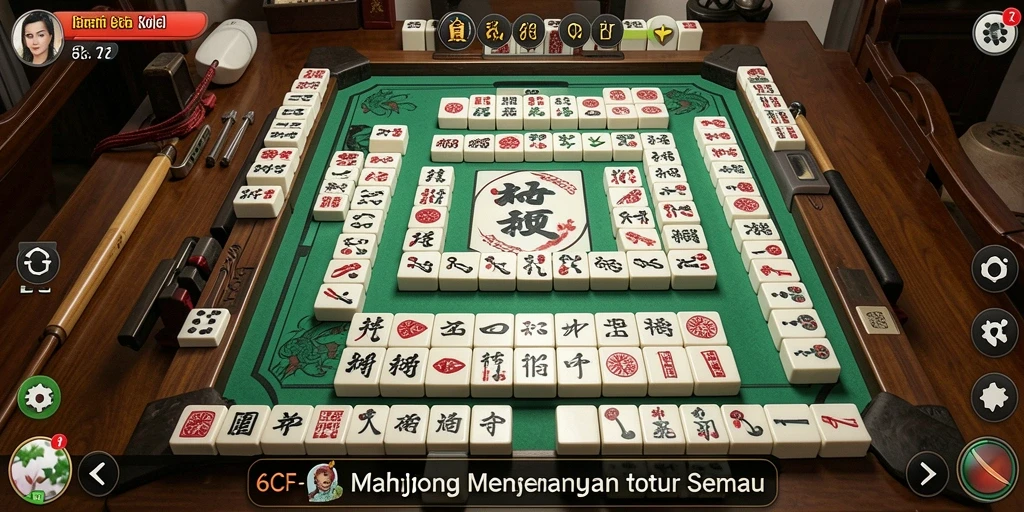 Tampilan menarik dari gameplay Mahjong di 6CF.