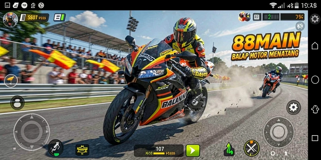 Gameplay seru balap motor di 88MAIN yang penuh adrenalin.