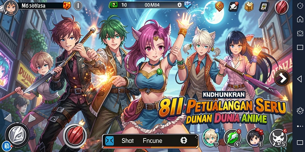 Tangkapan layar dari gameplay seru 8II dengan karakter anime.
