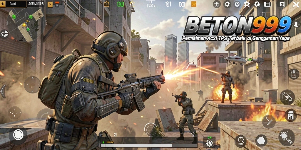 Screenshot BETON999 menampilkan aksi tembak-menembak yang mendebarkan.