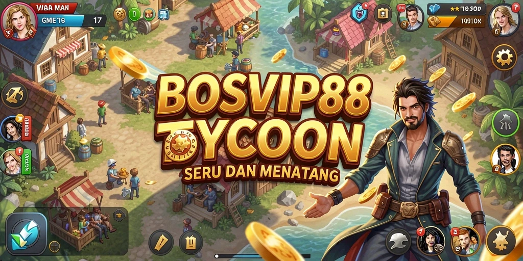 Tampilan gameplay seru di BOSVIP88 yang menunjukkan berbagai aktivitas manajemen bisnis.