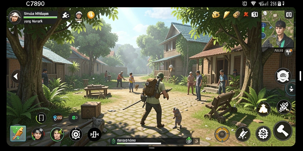 Gameplay C7890 menampilkan simulasi kehidupan yang interaktif dan menarik.