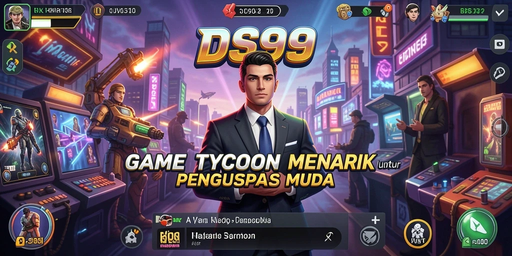 Screenshot menunjukkan pemain sedang mengelola bisnis dalam DS99.