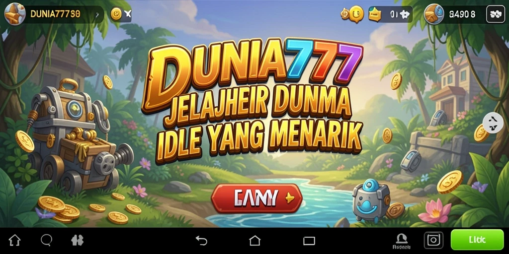 Screenshot DUNIA777 menampilkan karakter dan gameplay Idle yang mendebarkan.