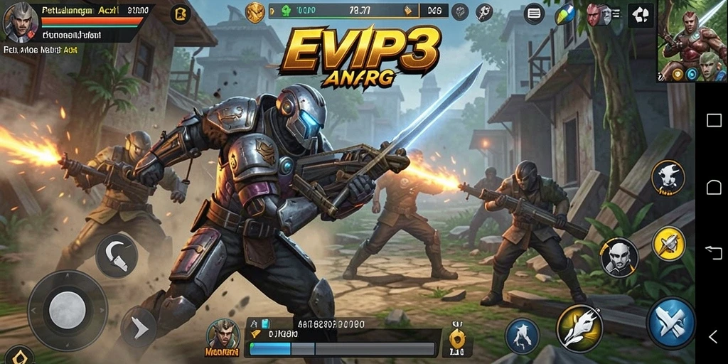 Tampilan permainan EVIP3 dengan aksi seru yang mendebarkan.