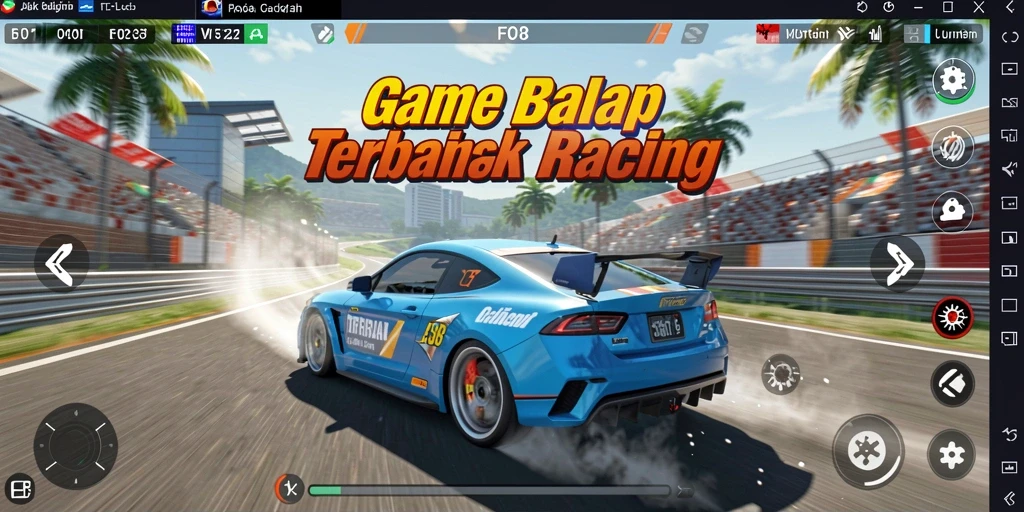 Tangkapan layar gameplay FO8 yang menunjukkan aksi balap yang mendebarkan.