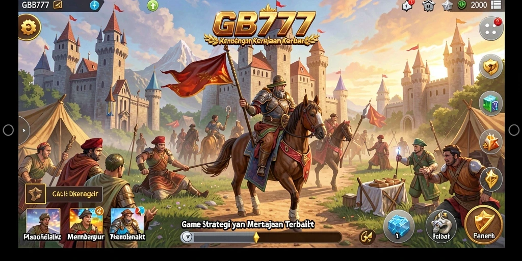 Screenshot gameplay GB777 menunjukkan pertempuran strategis yang seru.