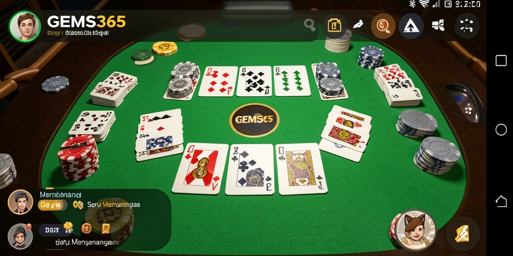 Tampilan gameplay GEMS365 dalam suasana bermain Gaple