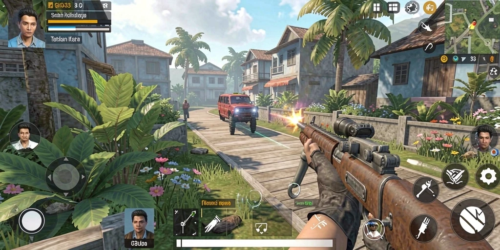 Tampilan gameplay GIGA33 yang menakjubkan dan interaktif.