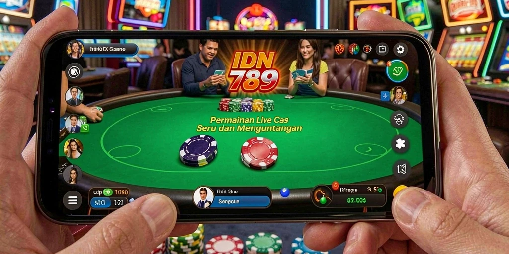 Tampilan gameplay menarik dari IDN789 dalam permainan Live Casino.
