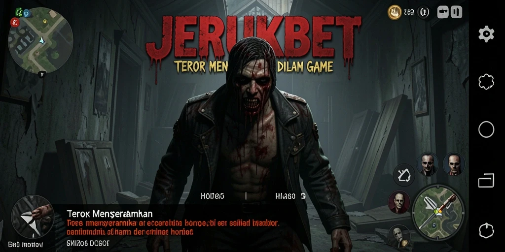 Gameplay JERUKBET menegangkan dengan suasana horror yang mencekam.