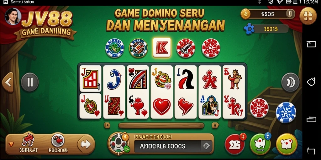 Tampilan gameplay seru dalam permainan Domino JV88.