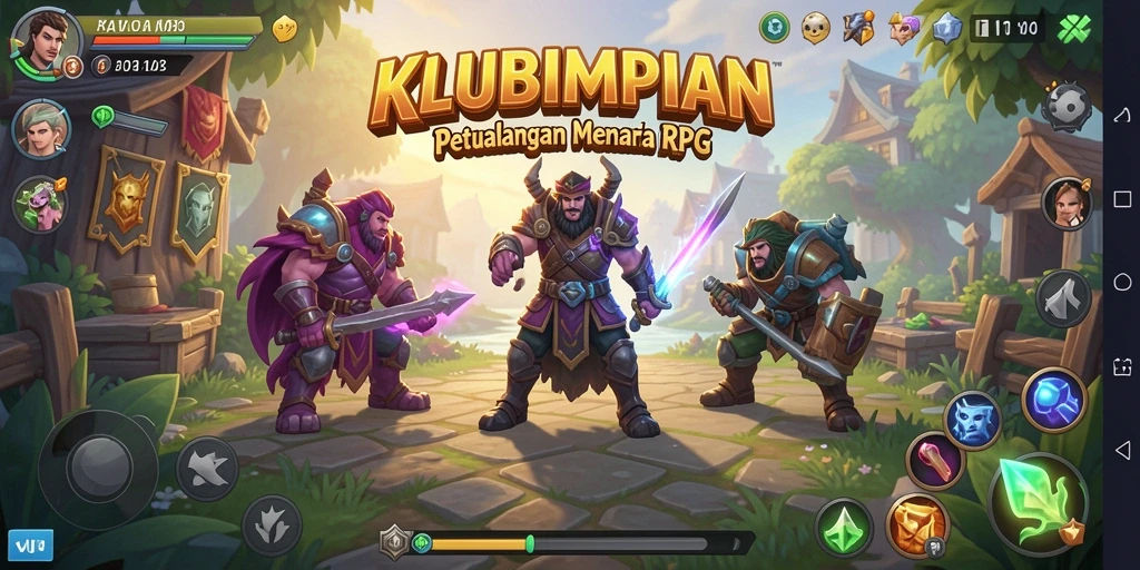 Screenshot gameplay KLUBIMPIAN yang menunjukkan pertarungan epik.