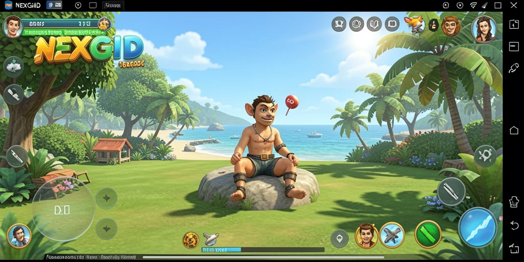 Screenshot gameplay NEXGID yang penuh warna dan menarik.