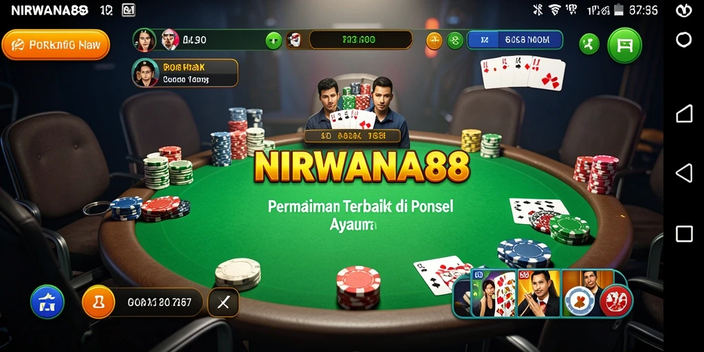 Tampilan menarik gameplay poker di NIRWANA88.