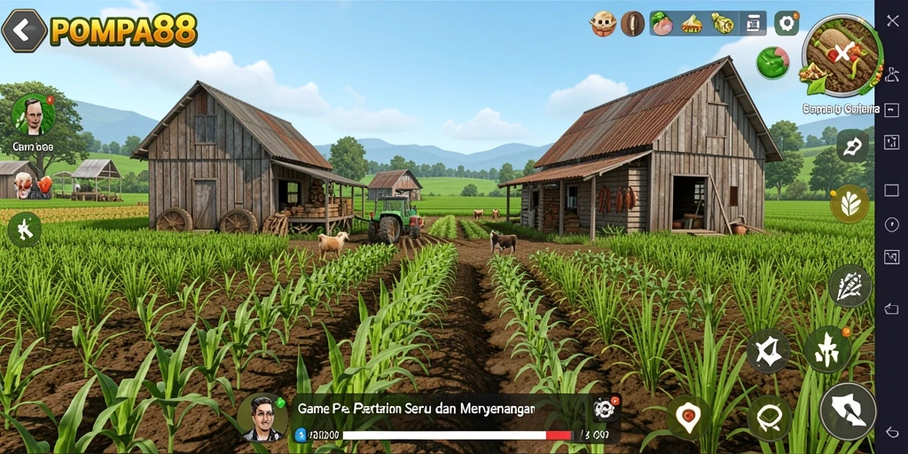 Gameplay menarik POMPA88 dengan grafis pertanian yang memukau.