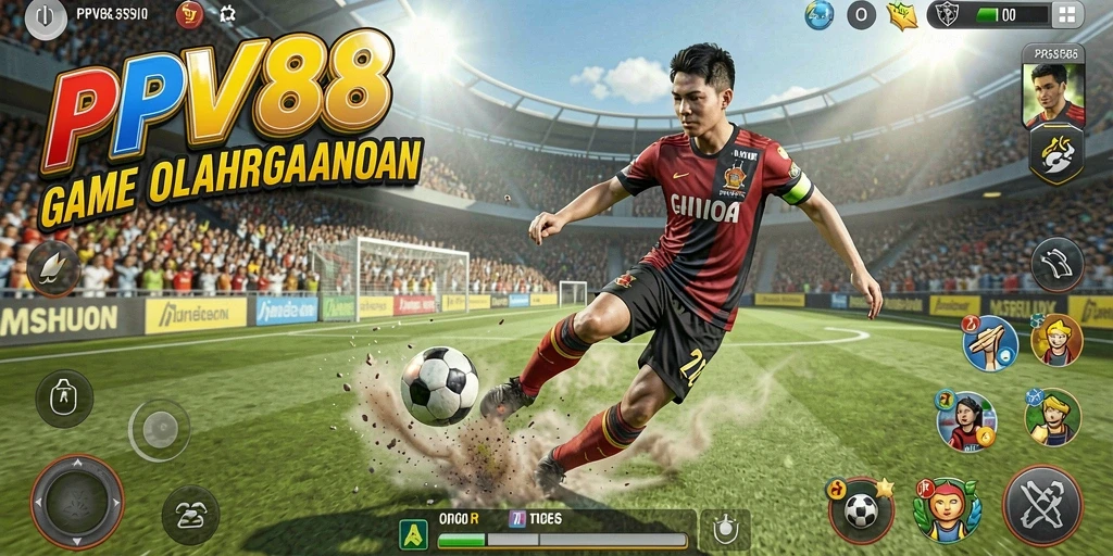 Tampilan gameplay PPV88 yang menampilkan aksi olahraga penuh semangat.