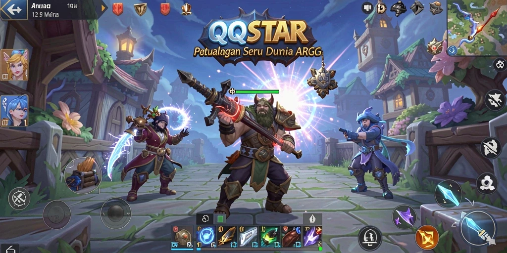 Tampilan menarik dari gameplay ARPG QQSTAR yang seru.
