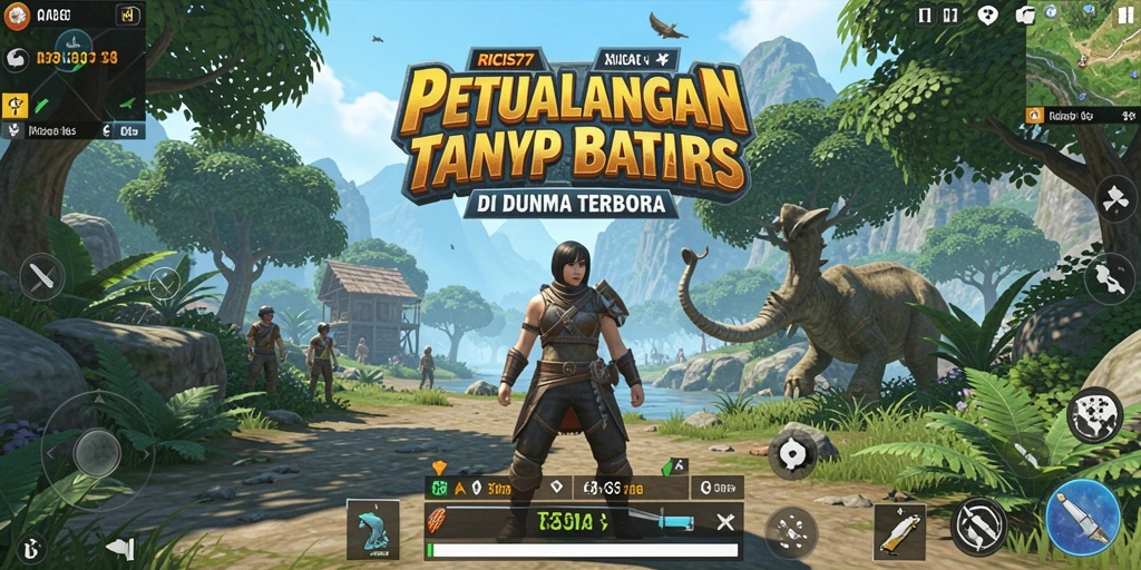 Gameplay RICIS77 menampilkan petualangan seru di dunia terbuka.