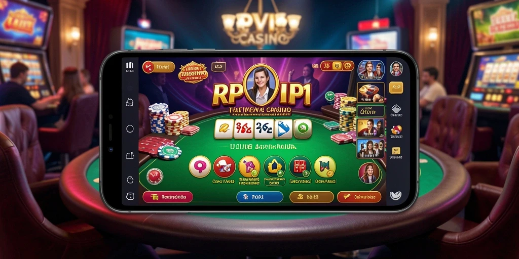 Gameplay menarik RPVIP1 yang menghadirkan suasana Live Casino.