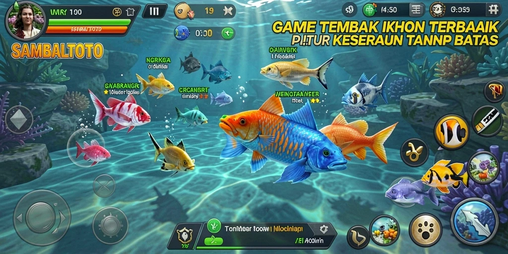 Menampilkan gameplay seru Tembak Ikan di SAMBALTOTO.