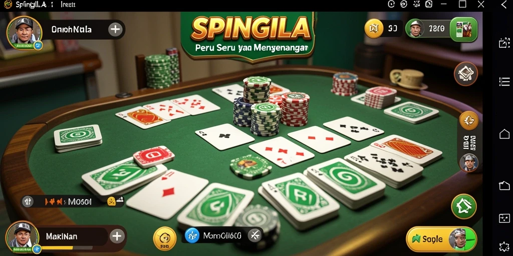 Tampilan gameplay SPINGILA dengan suasana bermain Gaple yang seru.