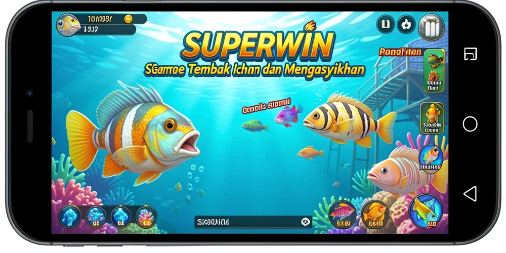 Tampilan gameplay SUPERWIN yang seru dan penuh warna.