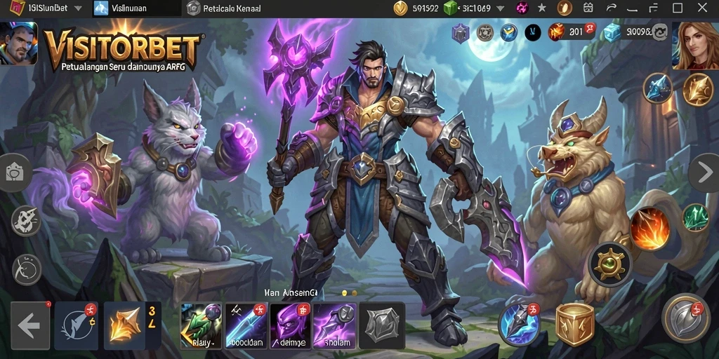 Tampilan gameplay seru dalam petualangan ARPG VISITORBET.